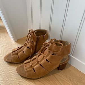 Vionic Suede Bootie Sandal, Size 7.5